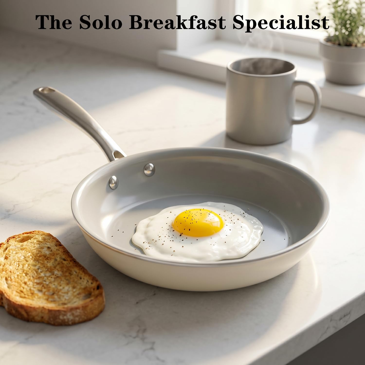Cookersway Cookware Ceramic Nonstick Frying Pans: 3Pieces Non Stick Skillet 8 9.5 11 Inches - Healthy Egg Fry Pans - Free of PTFE,PFOA,PFAS