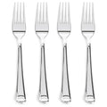 Prestee 300 Count Plastic Forks - 7 Inch Heavy Duty Disposable Silverware - Bulk Fancy Silver Fork Set for Table Decor - Durable Plastic Silverware for Parties, Events and Christmas Holidays