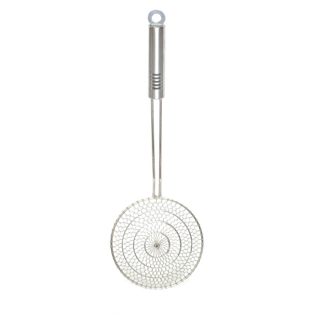 Helen's Asian Kitchen Spider Strainer, 5-Inch, All Stainless Steel Mesh Basket And Handle, For Noodles, Dumplings, Wontons, Deep Frying, And Draining Tasks