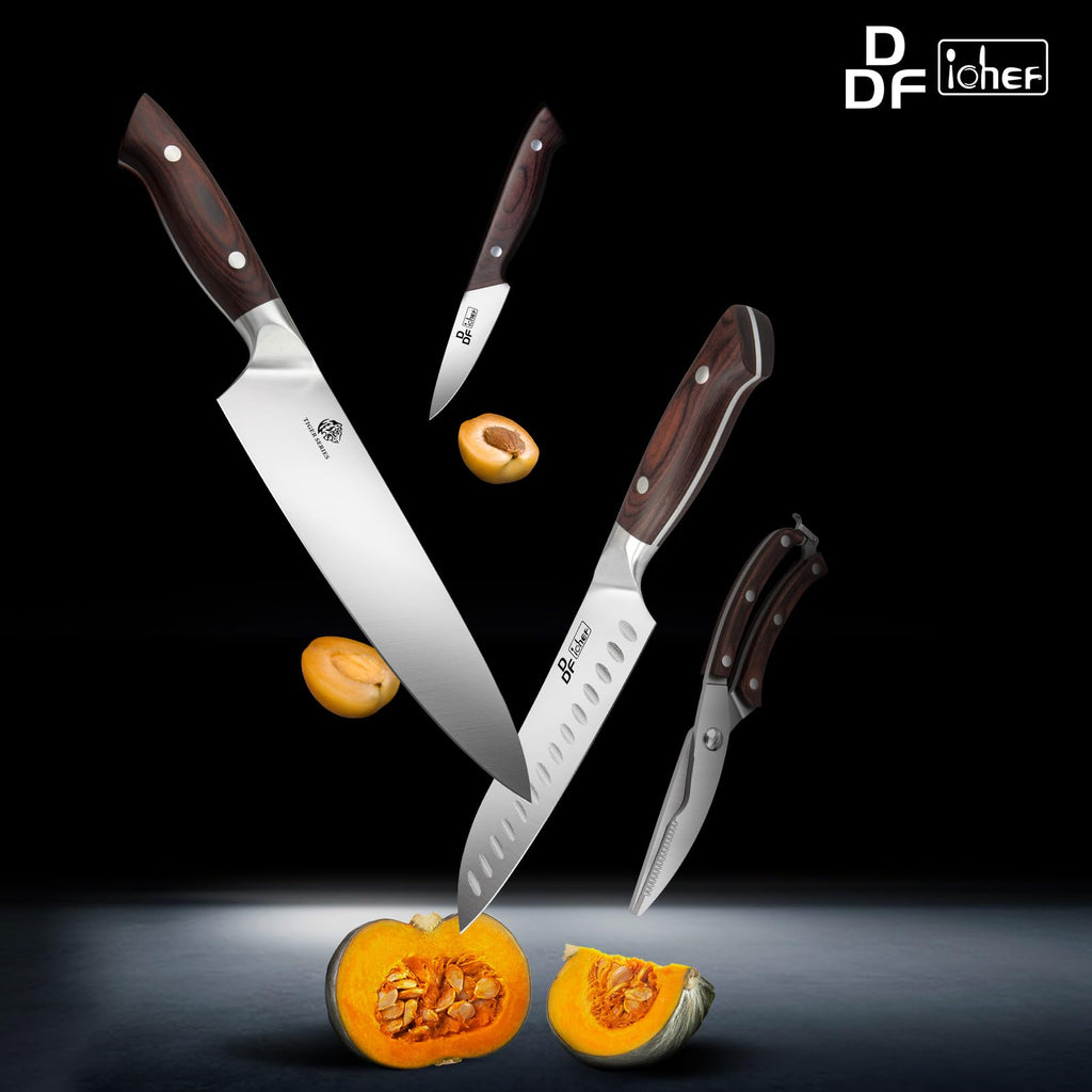 16-Piece Kitchen Knife Set, High-Carbon Stainless Steel, Pakkawood Handles