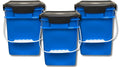 House Naturals 4 Gallon Square Food Grade Bucket Pail with Plastic Handles and Lid (Pack of 3) Made in USA containers (Blue)
