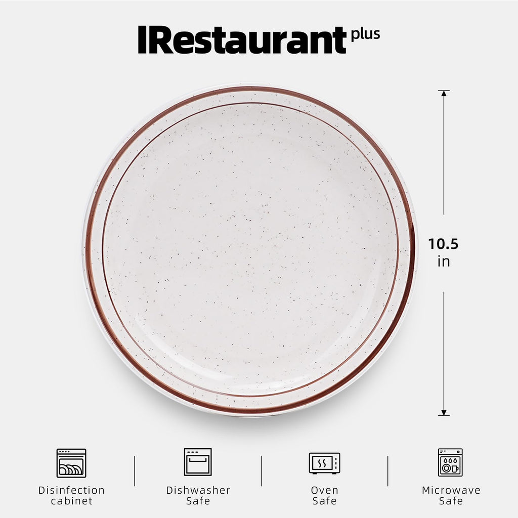 Stoneware Narrow Rim Brown Speckle, Plate 10.5", Case of 12
