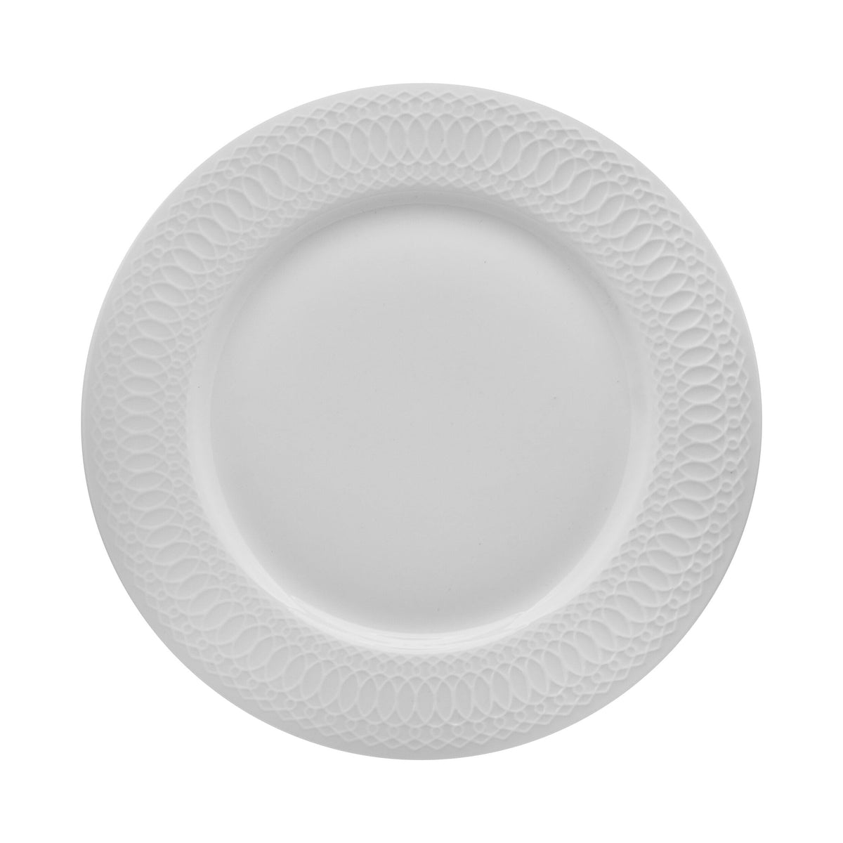 Mikasa Levi 40 Piece Bone China Dinnerware Set, Embossed Plates Bowls, Chip-Resistant, Lightweight, Elegant and Durable, Service for 8, White
