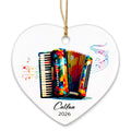 Accordion Ceramic Ornament 2026, Customized Name & Year Accordion Xmas Ornament Gifts for Accordionist, Musical Instrument Ceramic Ornaments Christmas, Accordionist Christmas Ornaments Keepsake Tree