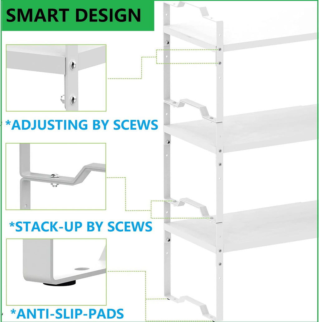 Jojocross Expandable Shelf for Cabinet Organizer Adjustable Stackable Spice Rack at Kitchen and Bathroom More, Counter Countertop Cupboard Organization Pantry Storage(MEDIUM/3PACKS/WHITE)