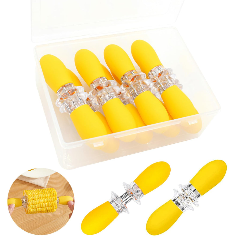 PEOUWNES 16Pcs/8 Pairs Corn Holders, Stainless Steel Corn Cob Holders