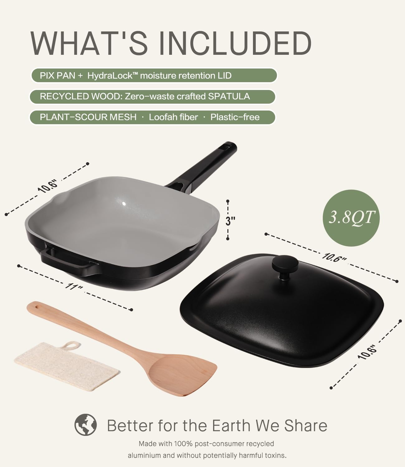 USELUCK Non Stick Frying Pans Cast Aluminum Sauté Pans,Ti-Ceramic pan