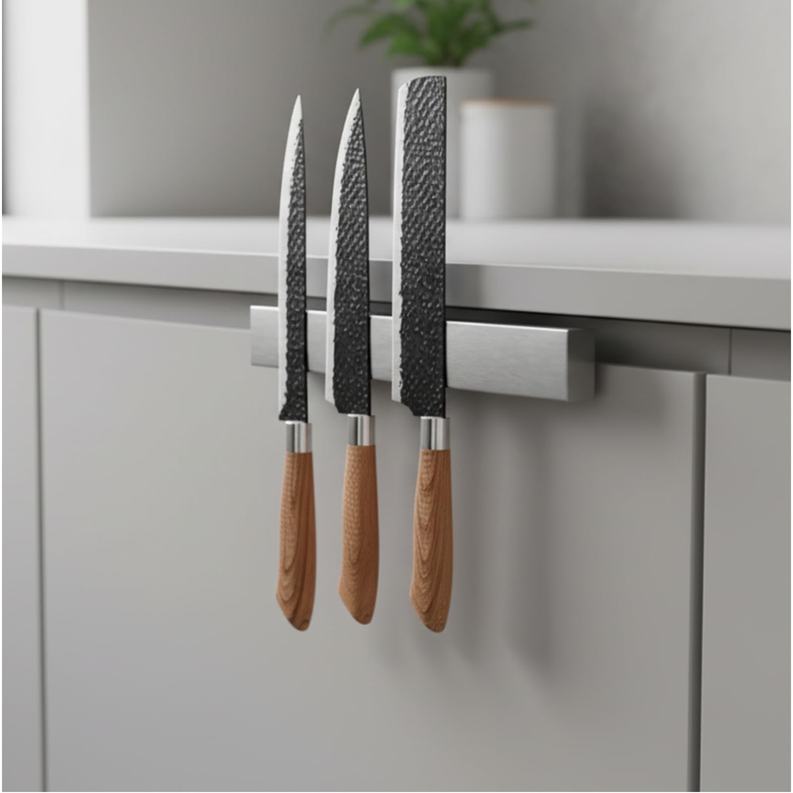 Enkrio 8 Inch Magnetic Knife Holder for Wall No Drill Stainless Steel