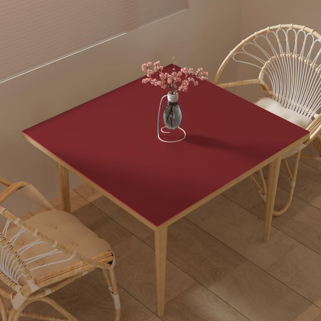 Zinkooat Faux Leather Table Cover,1.8mm Thick,40x40 Inch Table Protector,Table Protector for Dining Room Table,Dining Table Cover,Table Cover Protector.(Black+Wine Red,40x40)