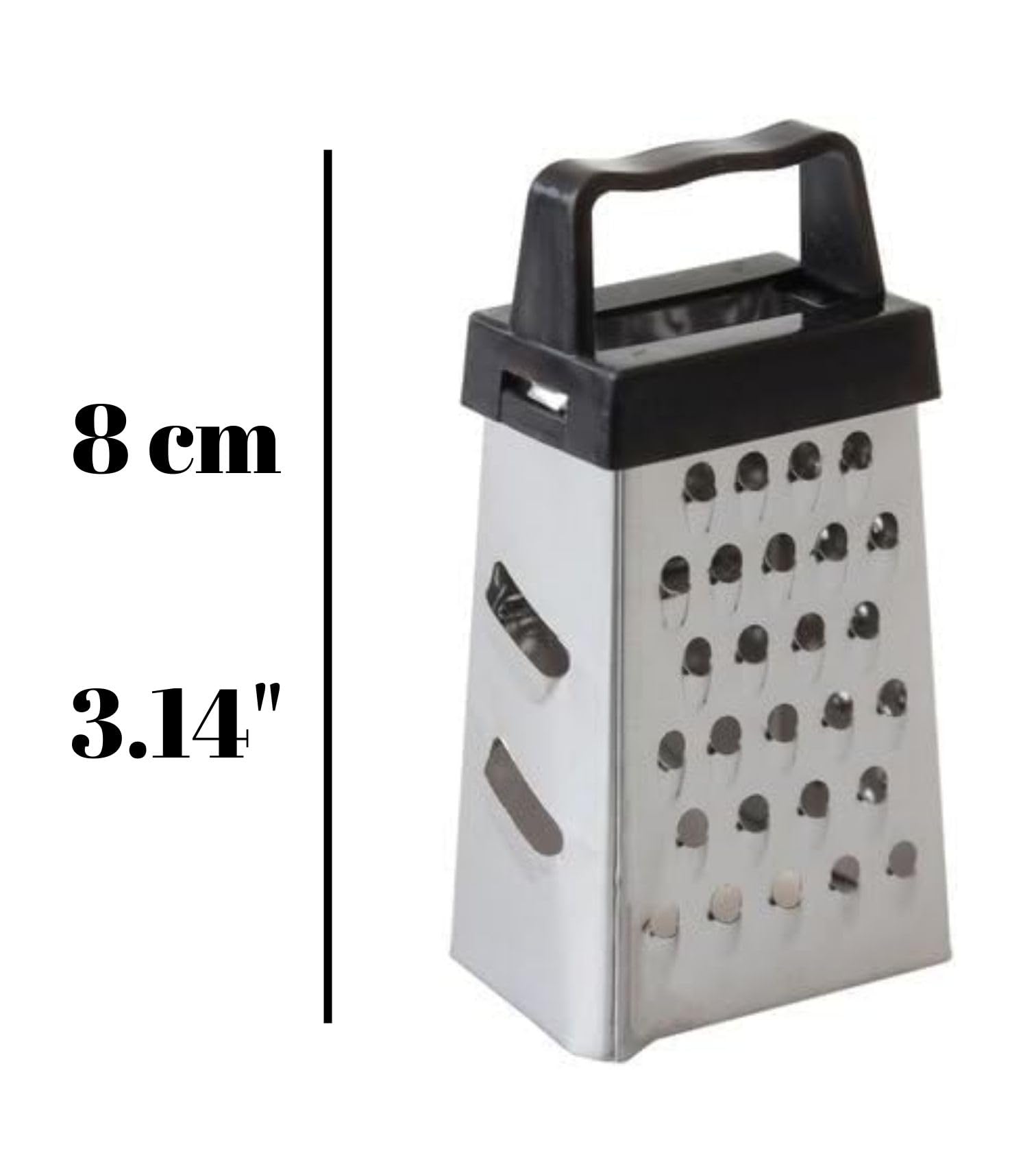 Mini Garlic Grater, Stainless Steel Cheese Ginger Vegetable Spices Small Grater for Kitchen, Black (Black)