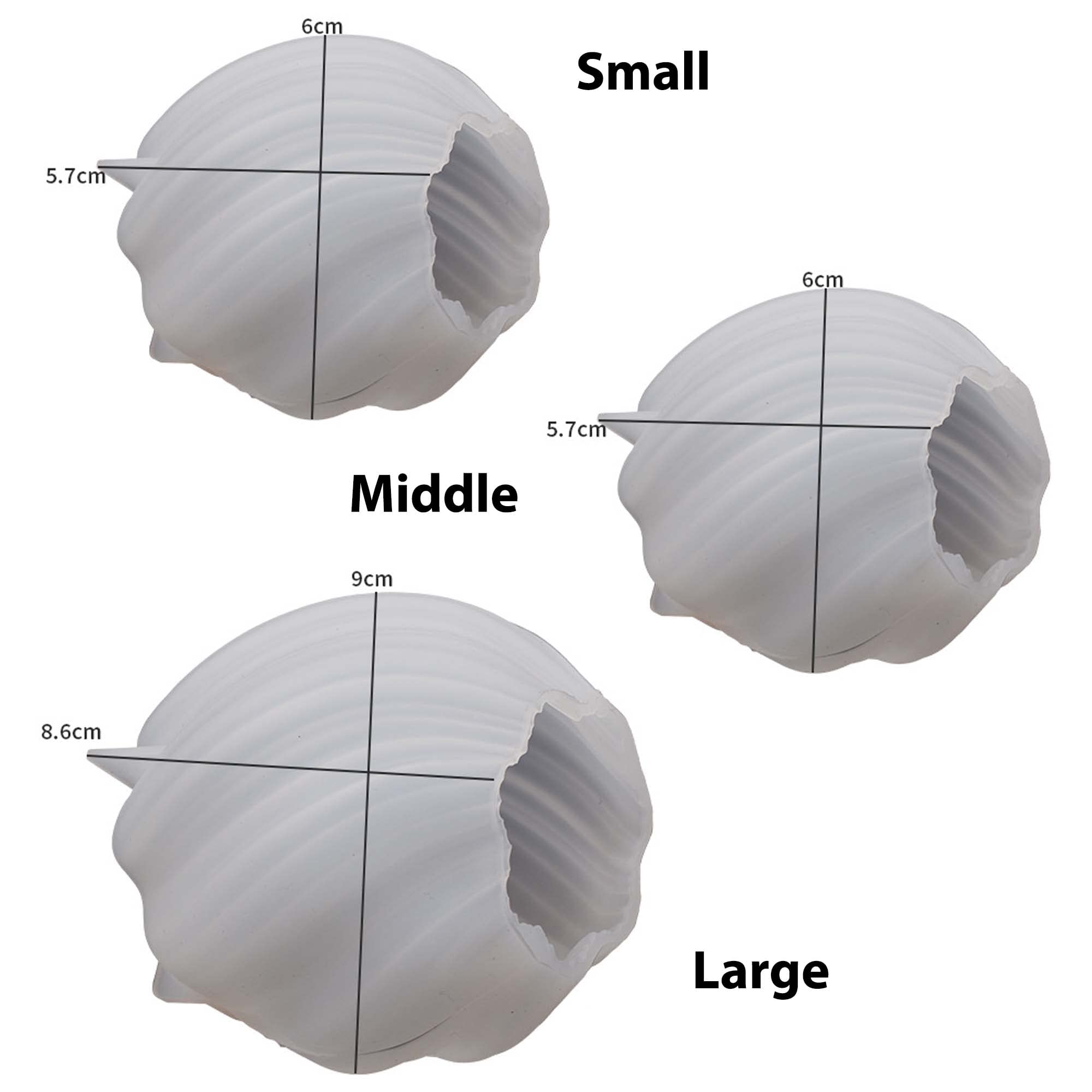 3 Pack Wave Candle Molds - Multiple Size Ball, Spiral & Resin Casting Molds for Soap Making & Home Decor