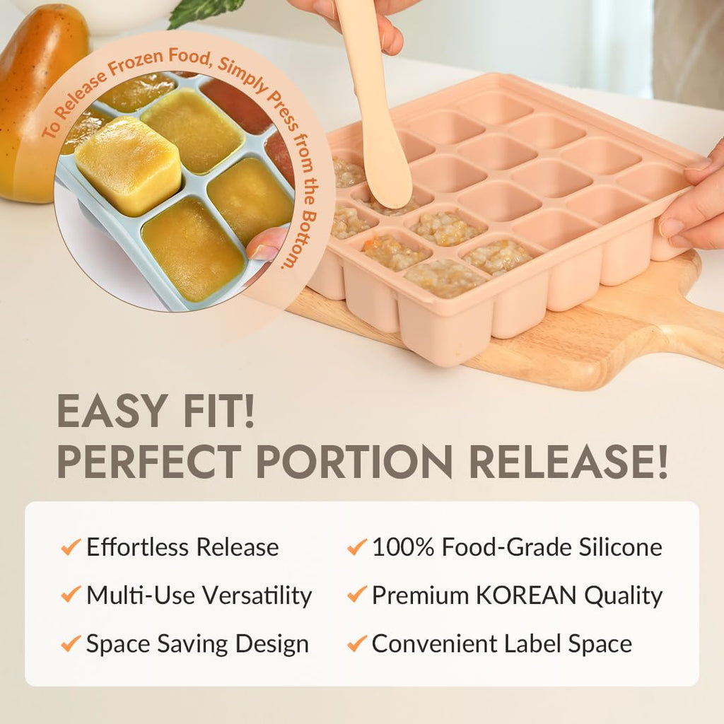 PETINUBE Baby Food Storage Silicone Cubes, Ocean Blue, 12 Cubes 1.5oz