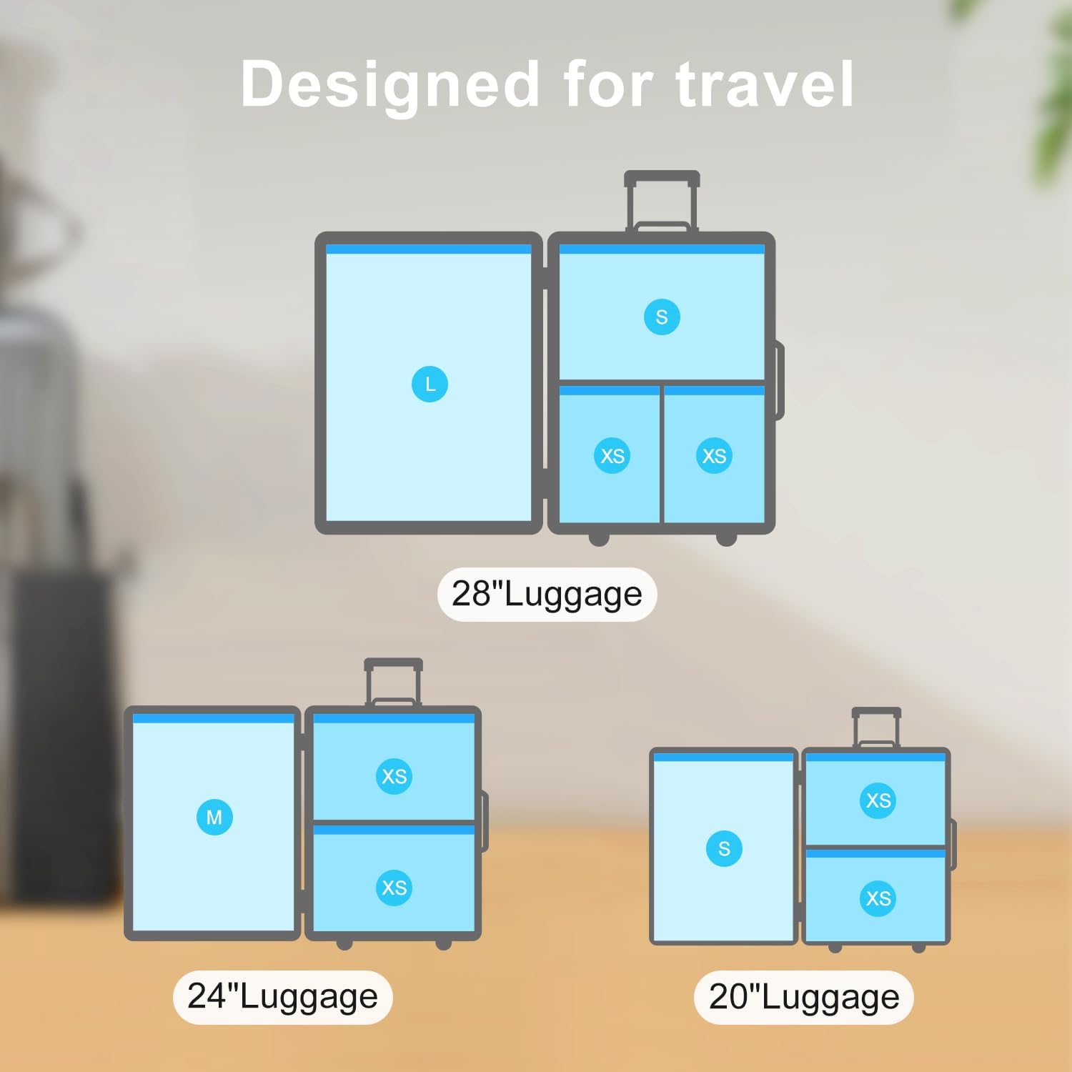 UPGOGO Vacuum Bags for Travel, 12 Pack with Hand Pump, Space Saver Vacuum Storage Bags, Travel Essentials, Clothes, Blankets, Pillows