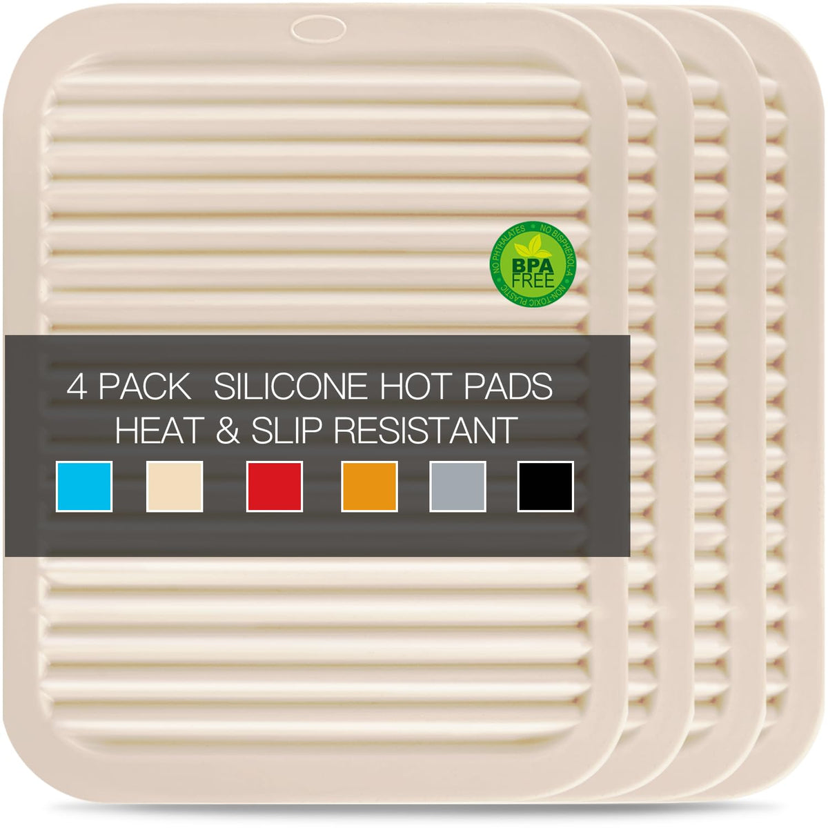 Silicone Trivets for Hot Pots and Pans, 3 Pack Heat Resistant Pot Holders for kitchen Large Silicone Trivet Mat for Hot Dishes, Black Hot Pads for Kitchen Counter, Hot Mats Spoon Rest, 9 * 12 Inches