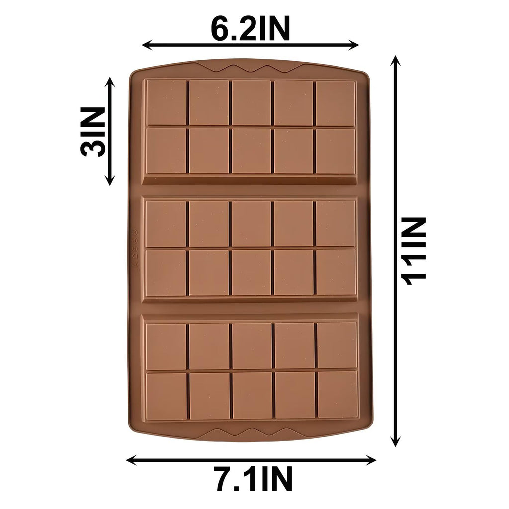 1 Pc Chocolate Bar Mold, 10 Snap 4/5 Inch Deep Large Chocolate Mould Silicone Break Apart Thick Silicone Molds for Candy, Dubai Pistachio, Snacks and Desserts