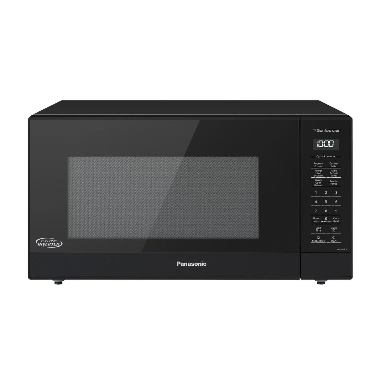 Panasonic NN-SN75LB cu.ft Cyclonic Inverter Countertop Microwave Oven 1250Watt Power with Genius Sensor Cooking, 1.6 cft, Black
