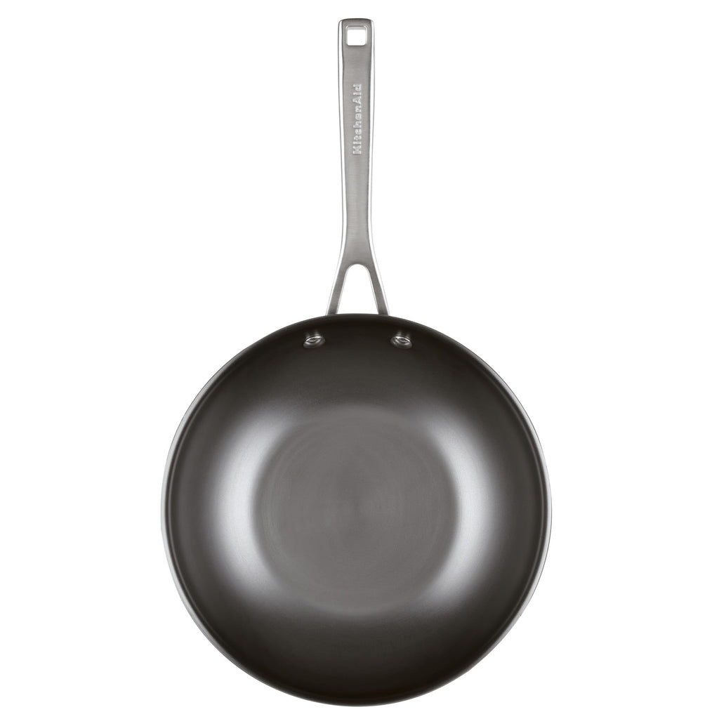 KitchenAid NITRO Carbon Steel Wok, 10-Inch Nitrided Carbon Steel Pan, Stir Fry Pan, Gray