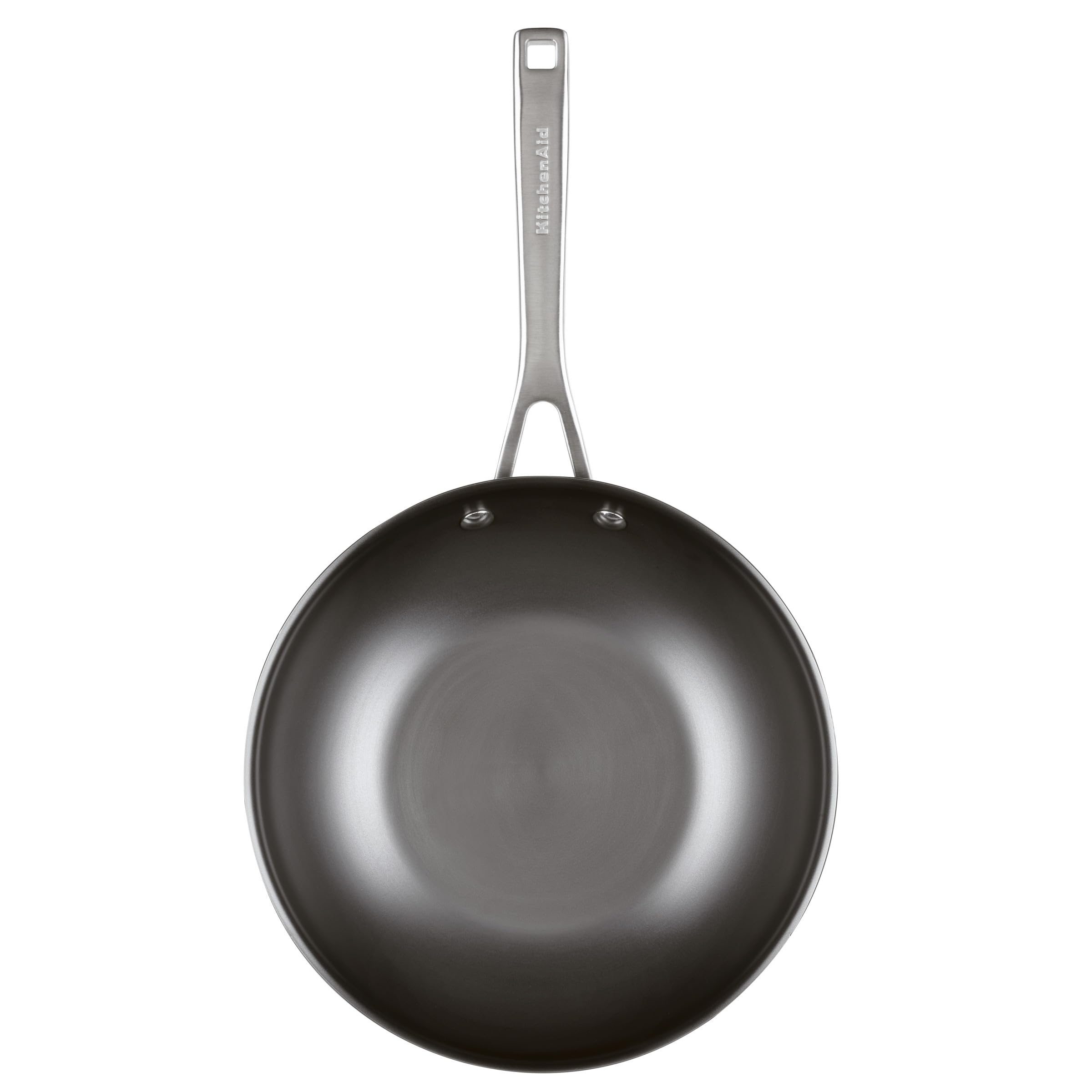 KitchenAid NITRO Carbon Steel Wok, 10-Inch Nitrided Carbon Steel Pan, Stir Fry Pan, Gray