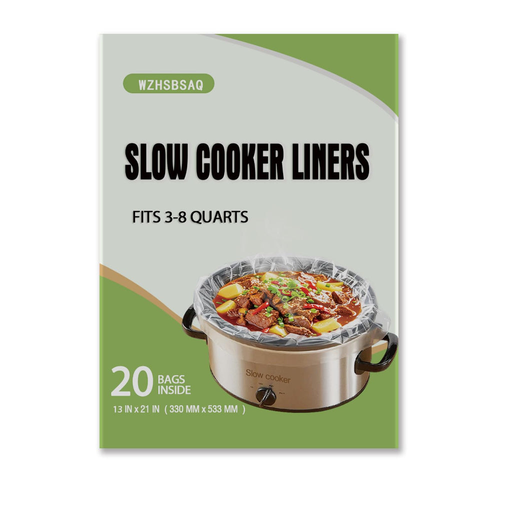 Slow Cooker Liners 20pcs, Large 13“ x 21” Disposable Cooking Bags for 3QT to 8QT Slow Cookers, Cooking Tray for Oval and Round Pots (20)