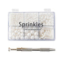 Kasvan White Mix Sugar Sprinkles - Edible Candy Pearls with 4-Claw Sprinkle Pen,118g/4.16 Oz, Gift Box Pack, Baking Cake Decorations, Ice Cream Toppings and Cookie Decorating, Wedding Party Chirstmas Supplies