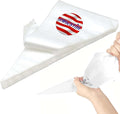 22 inch Large Piping Bags, AMBESTAR 100 Pcs Big Tipless Clear Plastic Disposable Pastry Bags for Frosting Decorating Cake Cupcake Cookie, Pro Long Thick Pastry Bag Essential Baking Tools