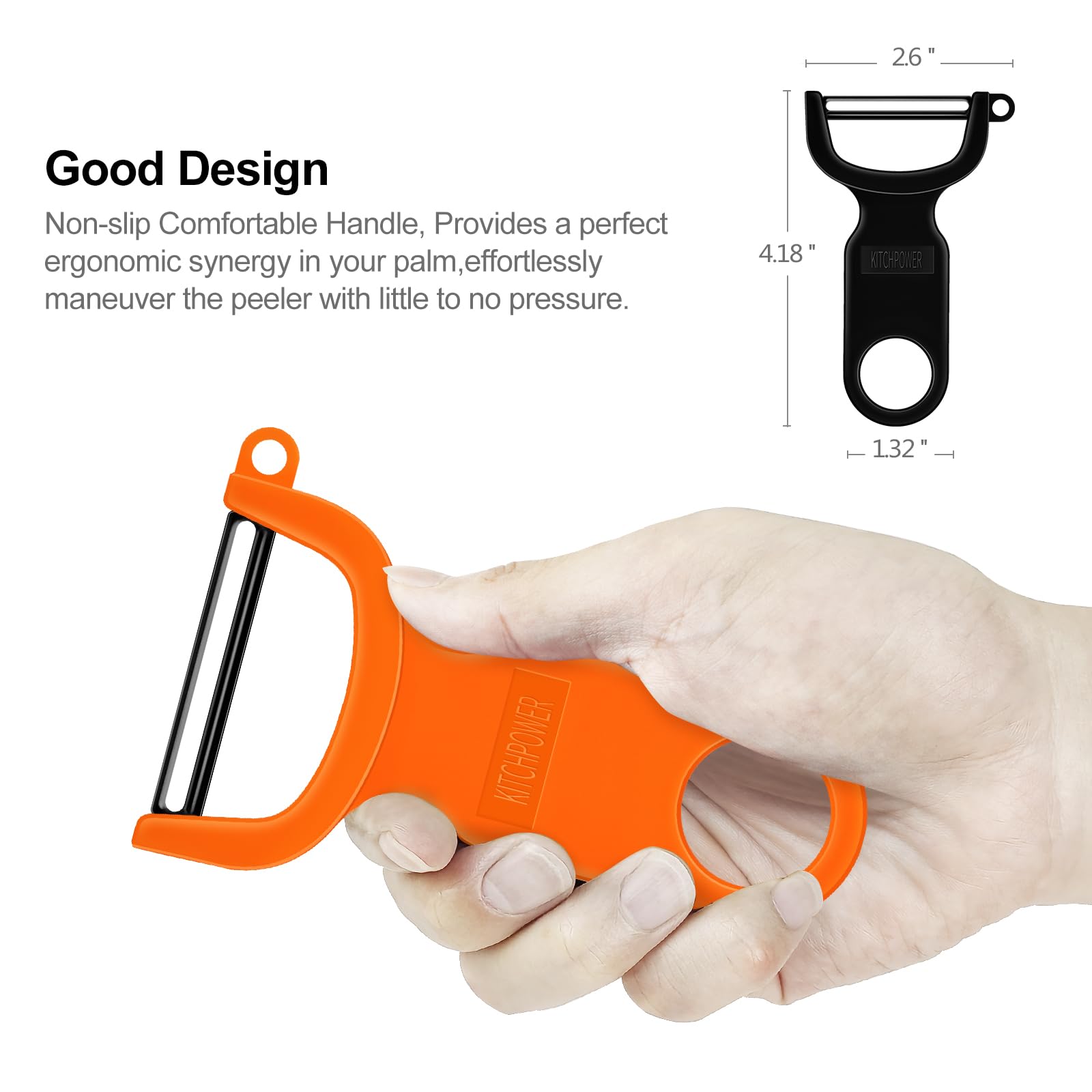 Original Vegetable Fruit Peeler Carbon Steel Blade 3 Pack Orange/Blue/Yellow…