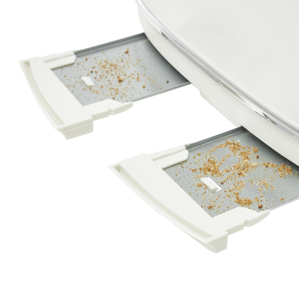 Haden Dorset 4 Slice Wide Slot Stainless Steel Toaster with Adjustable Browning Control & Non-Slip Feet, Ivory & Chrome