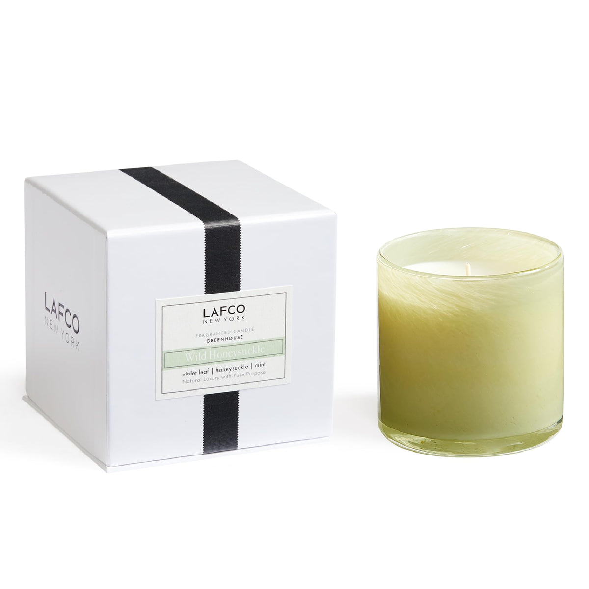 LAFCO New York Classic Candle, Chamomile Lavender - 6.5 oz - 50-Hour Burn Time - Reusable, Hand Blown Glass Vessel - Made in the USA
