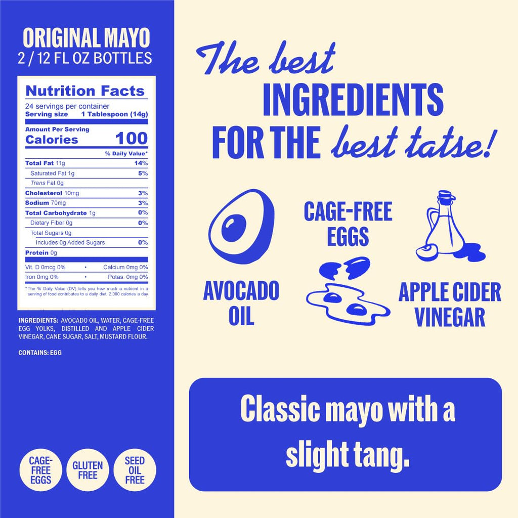 Ayoh Foods, Mayo Gone Wild, Made by Molly Baz - Easy to Squeeze, Perfect for; Sandwiches, Burgers, Fries, Nuggets, Wraps & Dips (2 Pack, Original Mayo)