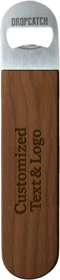 Handheld Bar Blade Bottle Opener | Customizable Flat Beer Cap Bottle Opener | Bartender or Home Tool | Heavy Duty Stainless Steel & Walnut | Custom Engraving Available | 7” x 1.5”