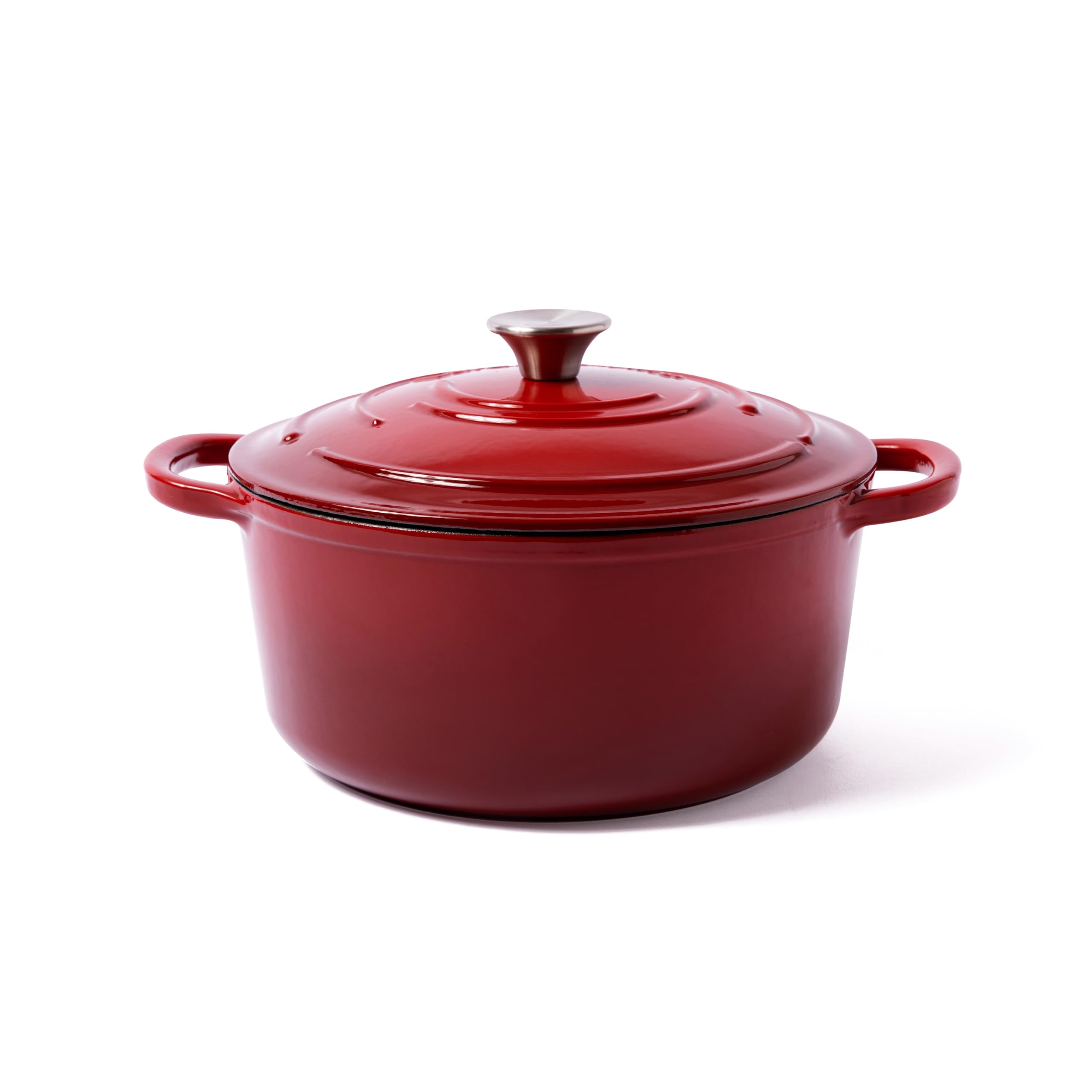 Larder & Vine 5.7 qt Enameled Cast Iron Dutch Oven Pot with Lid, Cabernet