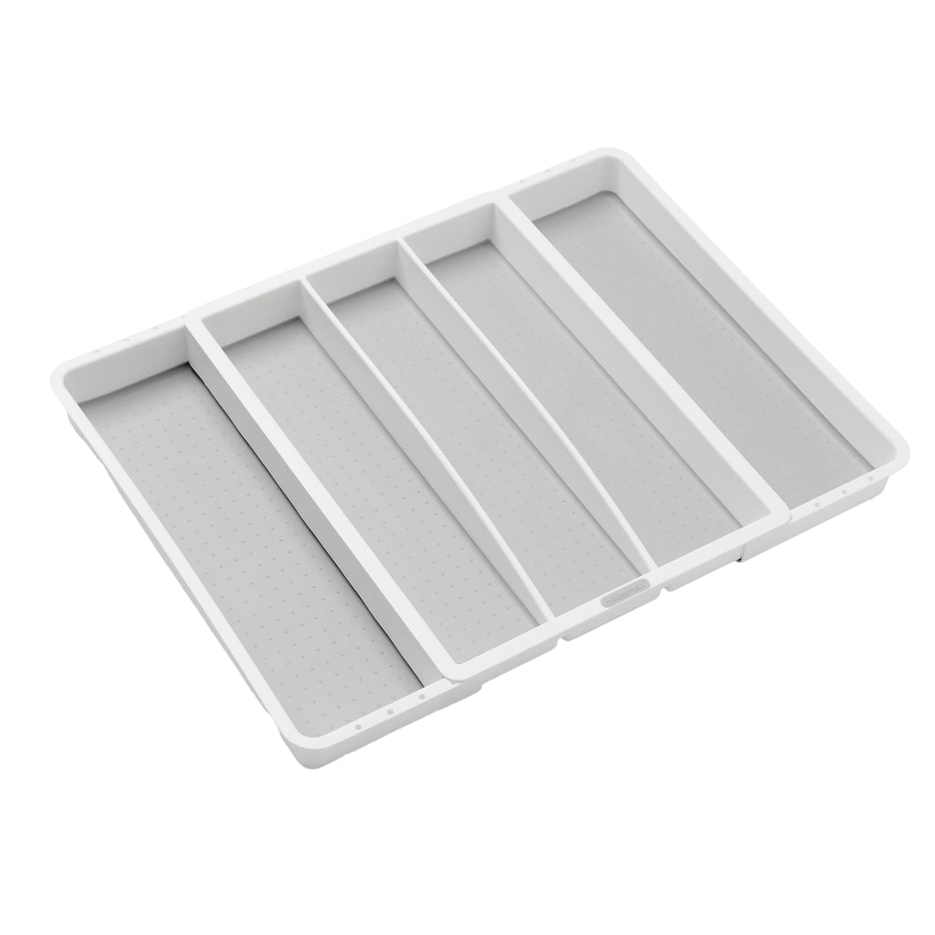 madesmart Classic Expandable Compartment Utensil Tray, White
