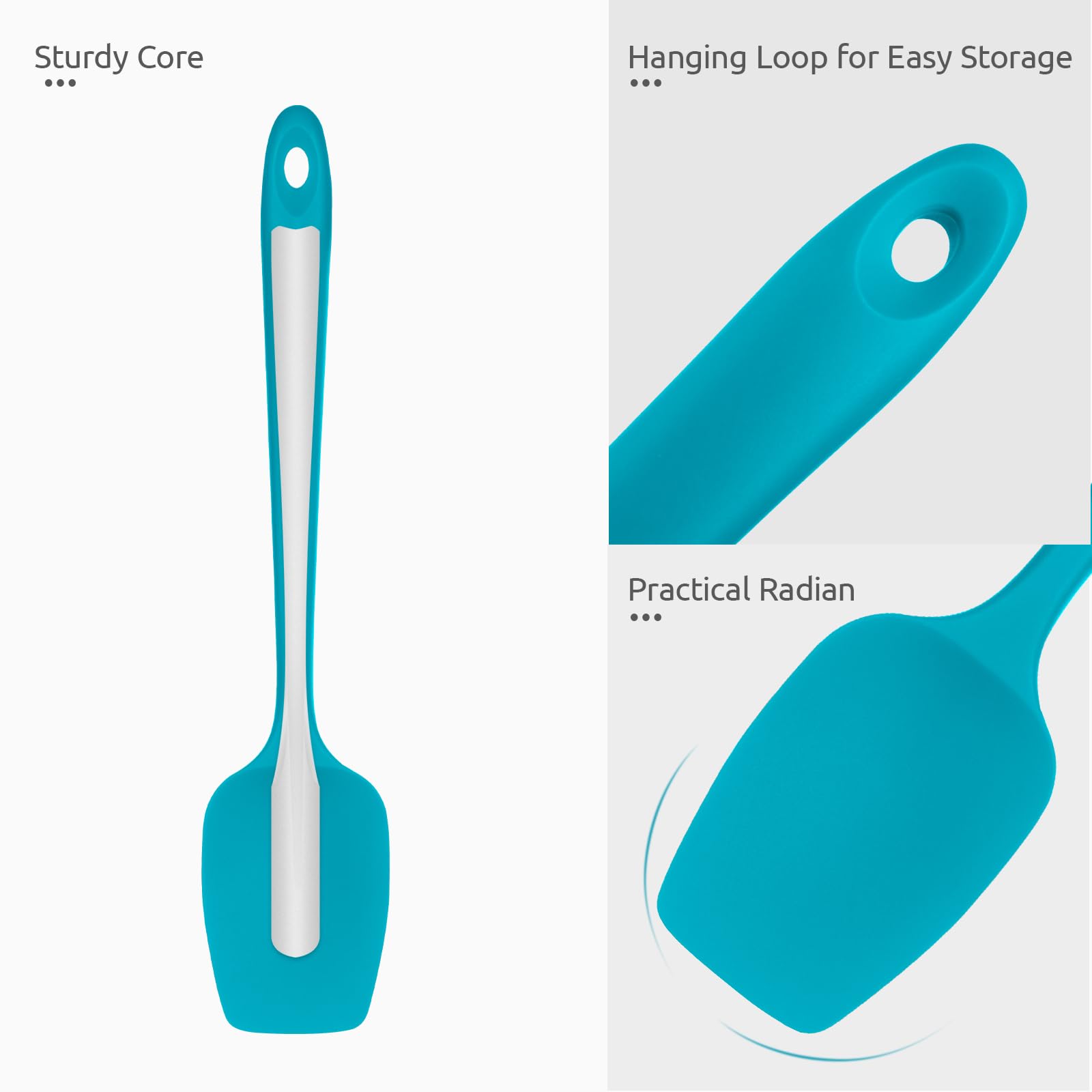 U-Taste Silicone Spoon Spatula Set of 3, 600°F Heat Resistant, Marrs Green