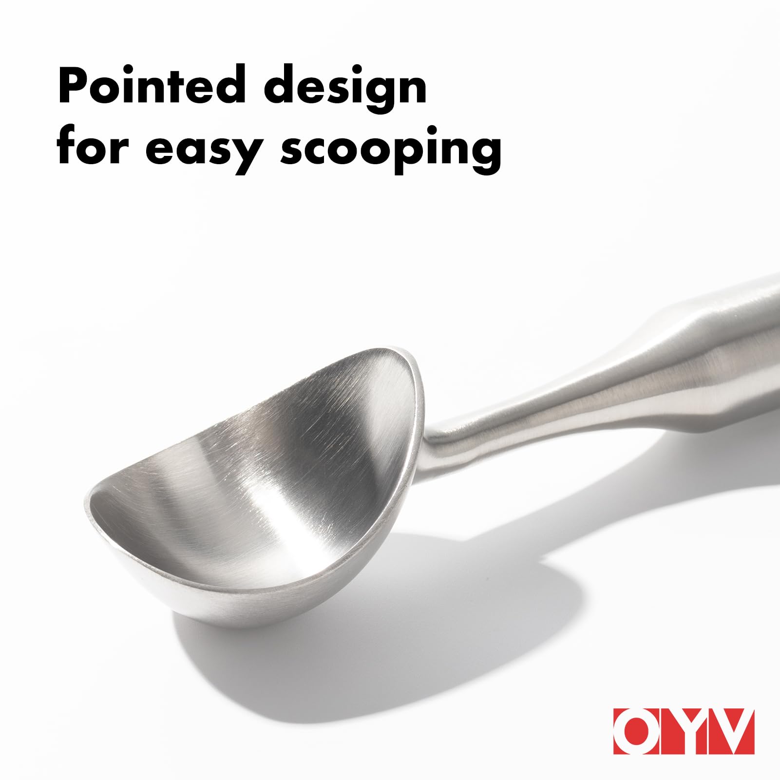 OYV 304 Stainless Steel Ice Cream Scoop, Heavy Duty, Ergonomic Handle