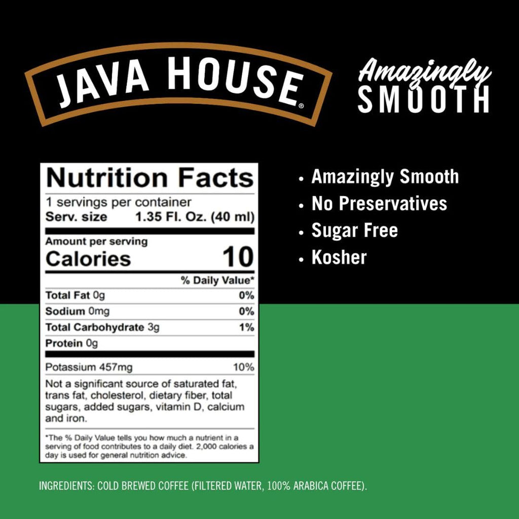 Java House Cold Brew Coffee Concentrate, Decaf, 1.35 Fl Oz