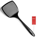 Silicone Pancake Spatula Turner with Lengthened Handle& Seamless Design, Heat Resistant Cooking Spatulas for Nonstick Cookware, Large Flexible Kitchen Utensils, Flipper for Egg, Pancake, Burger, Black