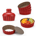 CGGYYZ 3-3/5 Inch Mini Tart Pans with Removable Bottoms, Round Mini Quiche Pans for Baking, Nonstick Cake Pans Set for Pies, Mousse Cakes, Dessert Baking (Red)