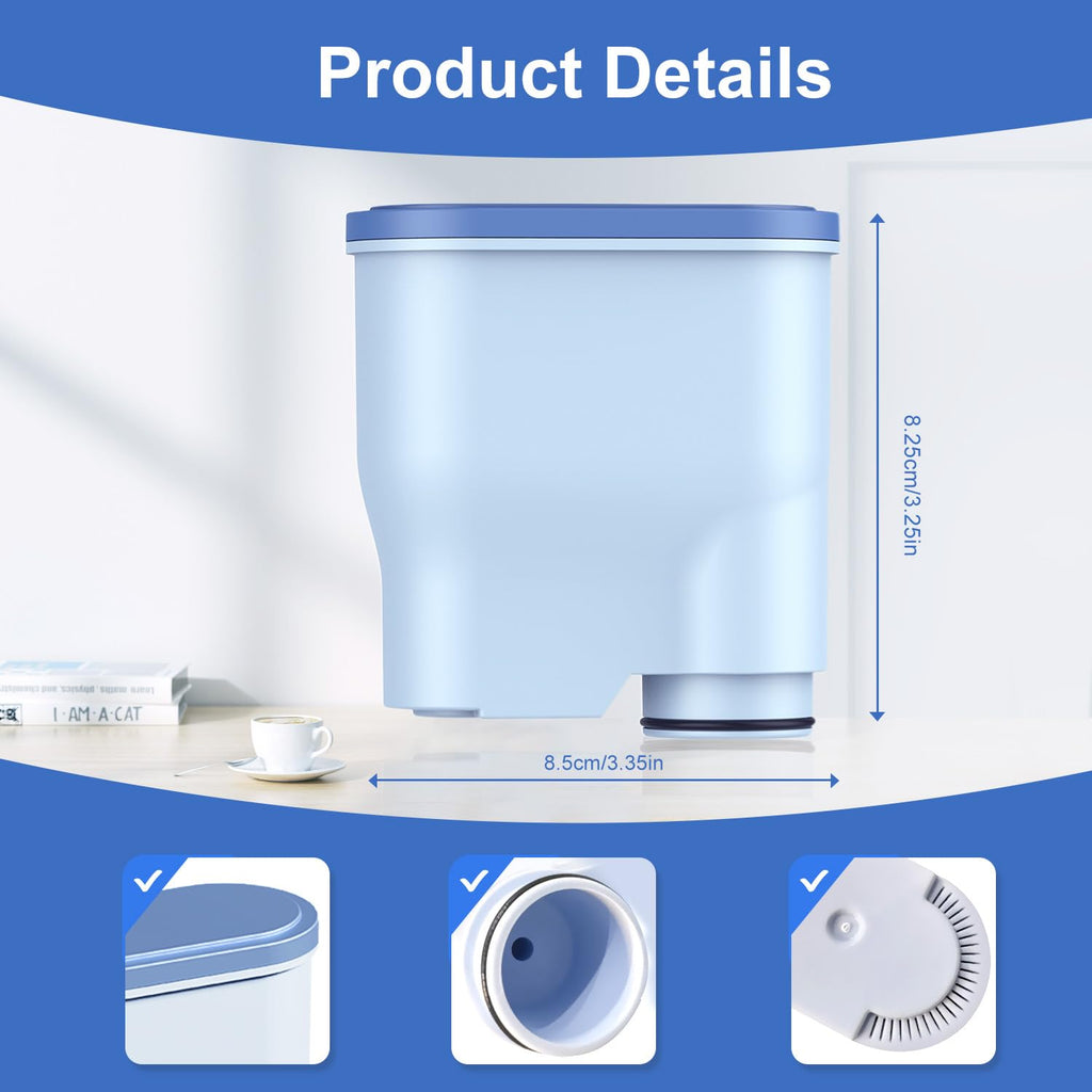 8-Pack Water Filter for Philips Saeco AquaClean CA6903 – Anti-Lime Scale Replacement Filters for Fully Automatic Coffee Machines