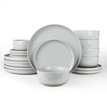 Famiware Milkyway 16-Piece Dinnerware Set with Mugs, Dark Gray