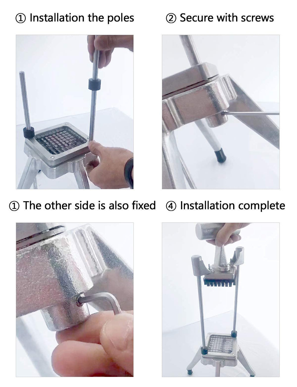 TUNTROL Commercial Vegetable Dicer, 1/2" +1/4" +3/8" Stainless Steel Blade, Quick Chopper Machine Easy for Onion Tomato Pepper Potato
