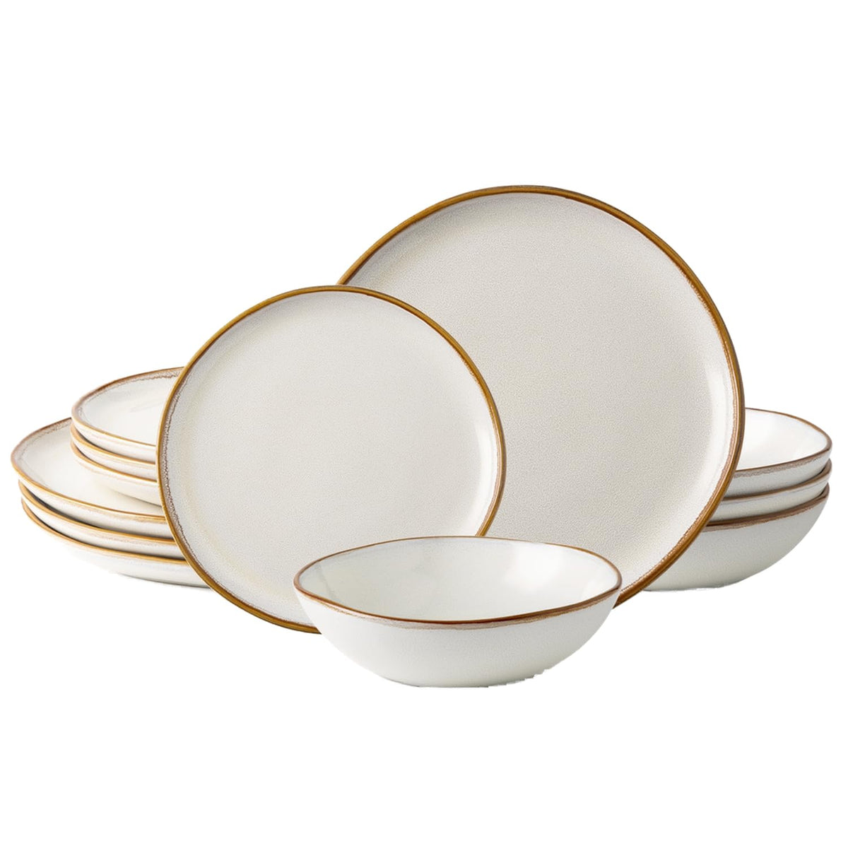 AmorArc Ceramic Dinnerware Sets for 8, 24Pcs Plates and Bowls Sets Dishes