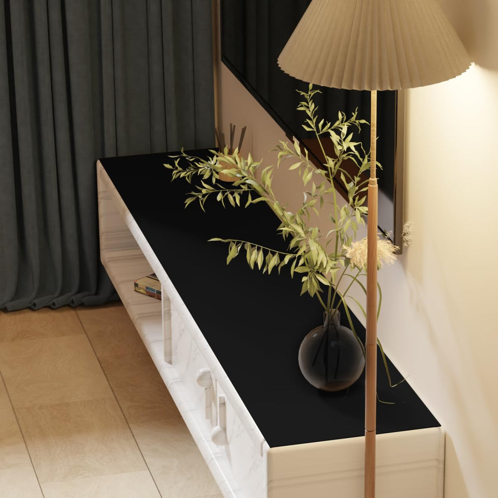 Zinkooat Dresser Cover - 12x64 Inch Waterproof Easy to Clean Can Conceal Flaws Protector The Table Top from Scratches Used for Coffee Table Dresser(Black+Black 12x64)