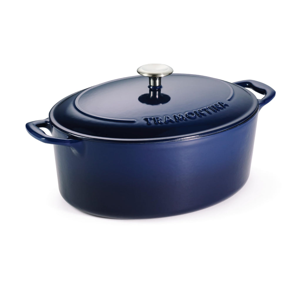Tramontina Bestow Enameled Cast Iron 7-Qt Oval Dutch Oven Pot with Lid