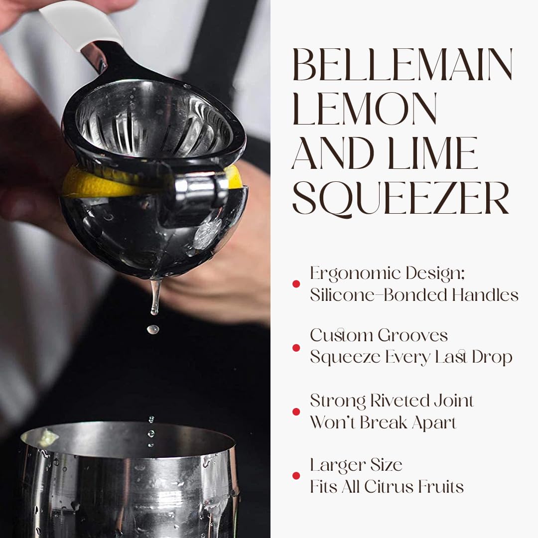 Bellemain Metal Lemon Squeezer, Stainless Steel Citrus Juicer, white