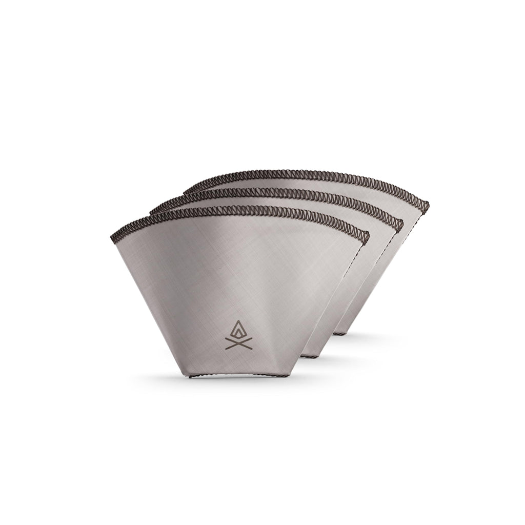 VSSL – Nest #1 Reusable Coffee Filter | Stainless Steel Mesh Filter | Pour Over Filters for Camping | Sustainable & Eco-Friendly Coffee Gear | Compact, Durable & Adventure Ready | Pack of 3