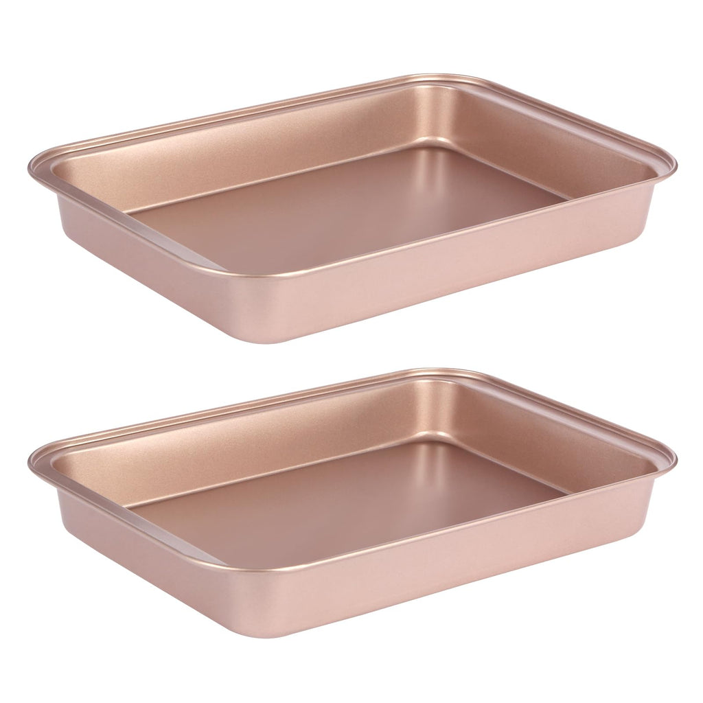 Barlket 9x13 Baking Pan & Dish, 13x9 Nonstick Rectangle Cake Pan, Rose Gold