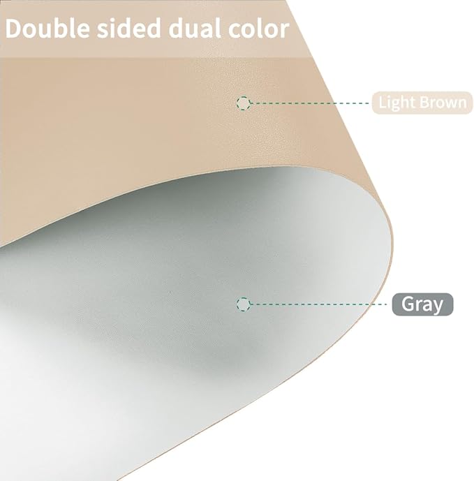 Table Pad Protector for Dining Room Table - Can Be Used On Both Sides Waterproof and Easy to Clean Good Flatness Used for Dining Table(Light Brown+Gray 54x72)