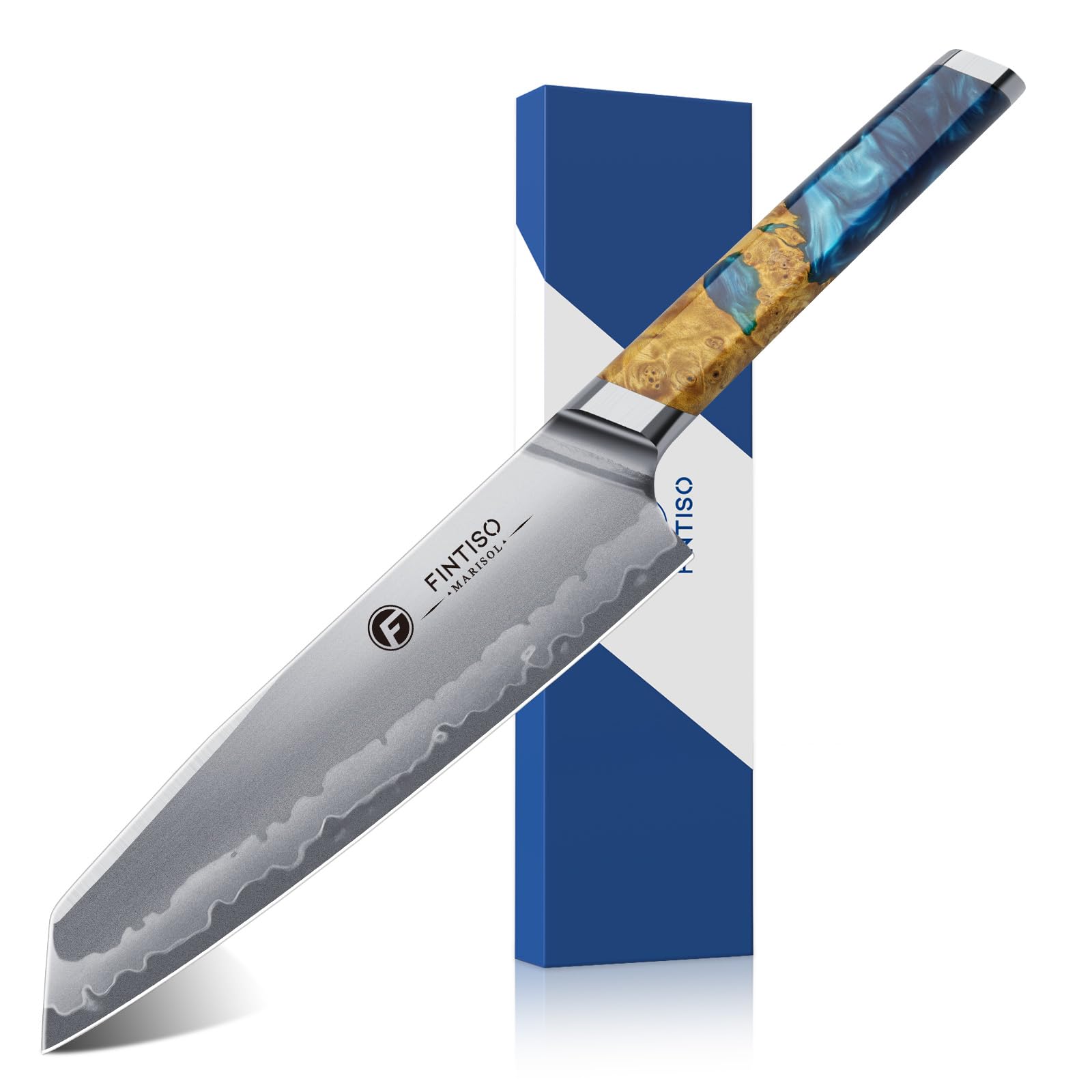 FINTISO 8" Chef Knife, S35VN Powder Steel Core Japanese Kitchen Knife