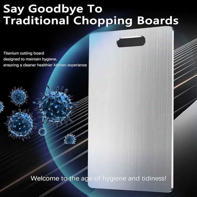 Titanium Cutting Board Set of 3,100% Pure Titanium Cutting Boards for Kitchen Double Sided,Hygiene Durable Dishwasher,Fruit & Vegetables （S+M+L)