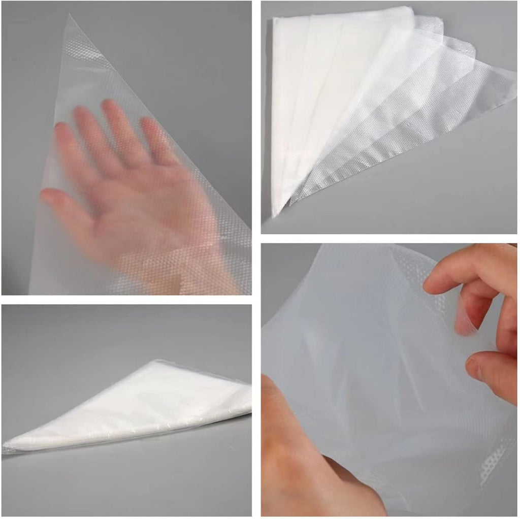 20 Inch icing bags Disposable, AMBESTAR 200 Pcs Large Pastry Bags Disposable, Thick Plastic Non-Slip Anti-Burst Cake Decorating Bag for Frosting Decorating Cake Cupcake Cookie, Easy to Squeeze
